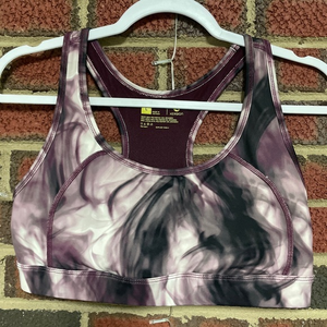 Xersion Sports Bra Women’s Size Large Purple & Black‎ marble
